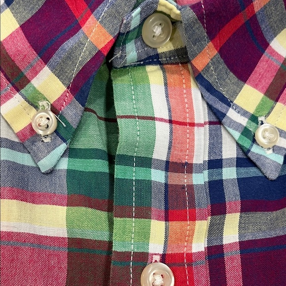 Polo by Ralph Lauren Madras Plaid Button Down SS Shirt - Picture 4 of 6